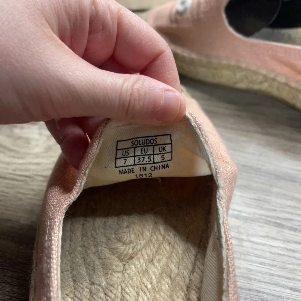 Soludos Dusty Rose Ciao Bella Espadrille Slip Ons
